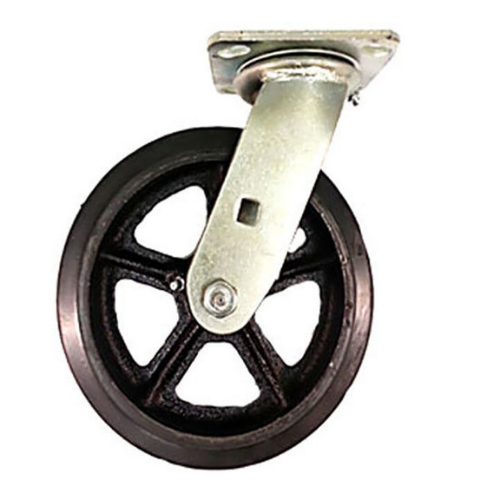 thumbnail image 2 of Hy-Weld 8" Rubber On Cast Iron Swivel Caster - Heavy Duty (Pack Of 4) 2 of 4